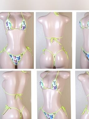 Neon Yellow Custom Playboy Exotic String Bikini